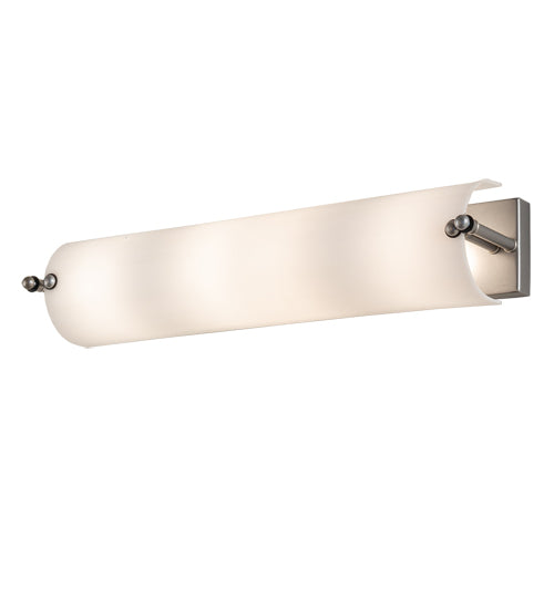 Meyda Lighting Quadrato 24" 4-Light Nickel Powder Coat Vanity Light With Frosted Clear Shade Glass