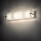 Meyda Lighting Quadrato 24" 4-Light Nickel Powder Coat Vanity Light With Frosted Clear Shade Glass