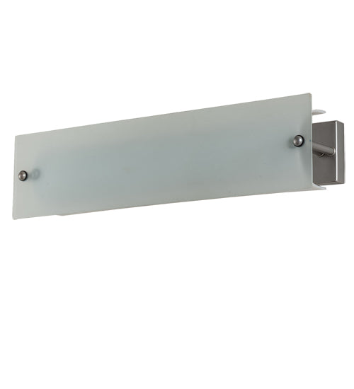 Meyda Lighting Quadrato 24" 4-Light Nickel Powder Coat Vanity Light With Frosted Clear Shade Glass
