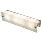 Meyda Lighting Quadrato 24" 4-Light Nickel Powder Coat Vanity Light With Frosted Clear Shade Glass