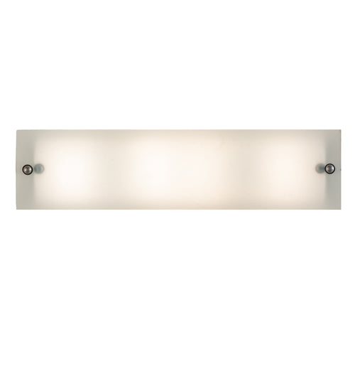 Meyda Lighting Quadrato 24" 4-Light Nickel Powder Coat Vanity Light With Frosted Clear Shade Glass