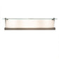 Meyda Lighting Quadrato 24" 4-Light Nickel Powder Coat Vanity Light With Frosted Clear Shade Glass