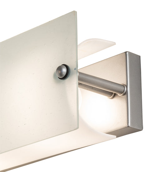 Meyda Lighting Quadrato 24" 4-Light Nickel Powder Coat Vanity Light With Frosted Clear Shade Glass