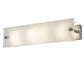 Meyda Lighting Quadrato 24" 4-Light Nickel Powder Coat Vanity Light With Frosted Clear Shade Glass