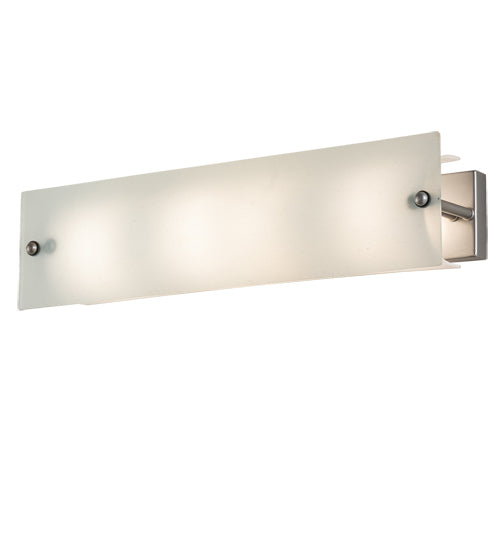 Meyda Lighting Quadrato 24" 4-Light Nickel Powder Coat Vanity Light With Frosted Clear Shade Glass
