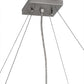 Meyda Lighting Quadrato 30" 12-Light Nickel Linne Pendant Light With Anna Cream Linen Textrene Shade