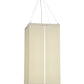 Meyda Lighting Quadrato 30" 12-Light Nickel Linne Pendant Light With Anna Cream Linen Textrene Shade