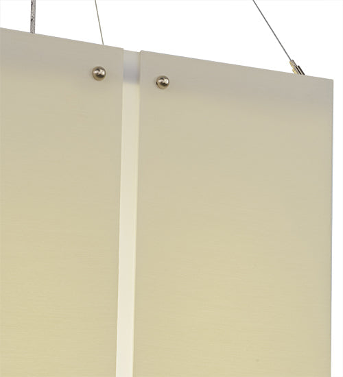 Meyda Lighting Quadrato 30" 12-Light Nickel Linne Pendant Light With Anna Cream Linen Textrene Shade