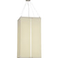 Meyda Lighting Quadrato 30" 12-Light Nickel Linne Pendant Light With Anna Cream Linen Textrene Shade