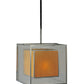 Meyda Lighting Quadrato 31" 3-Light Chrome Lange Pendant Light With Amber and Clear Seed Shade Glass