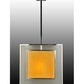 Meyda Lighting Quadrato 31" 3-Light Chrome Lange Pendant Light With Amber and Clear Seed Shade Glass