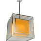 Meyda Lighting Quadrato 31" 3-Light Chrome Lange Pendant Light With Amber and Clear Seed Shade Glass