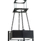 Meyda Lighting Quadrato 31" Natural Steel Brew Pendant Light With Frosted Clear Shade Glass