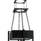 Meyda Lighting Quadrato 31" Natural Steel Brew Pendant Light With Frosted Clear Shade Glass