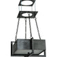 Meyda Lighting Quadrato 31" Natural Steel Brew Pendant Light With Frosted Clear Shade Glass
