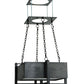 Meyda Lighting Quadrato 31" Natural Steel Brew Pendant Light With Frosted Clear Shade Glass