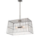 Meyda Lighting Quadrato 32" 2-Light Matte Clear Steel Golpe Pendant Light
