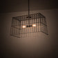 Meyda Lighting Quadrato 32" 2-Light Matte Clear Steel Golpe Pendant Light