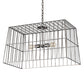 Meyda Lighting Quadrato 32" 2-Light Matte Clear Steel Golpe Pendant Light