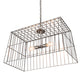 Meyda Lighting Quadrato 32" 2-Light Matte Clear Steel Golpe Pendant Light