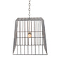 Meyda Lighting Quadrato 32" 2-Light Matte Clear Steel Golpe Pendant Light