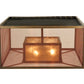 Meyda Lighting Quadrato 34" 4-Light Gilded Tobacco Umador Flush Mount Light With Silver Mica And Coffee Textralite Shade