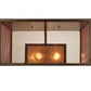 Meyda Lighting Quadrato 34" 4-Light Gilded Tobacco Umador Flush Mount Light With Silver Mica And Coffee Textralite Shade