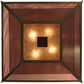 Meyda Lighting Quadrato 34" 4-Light Gilded Tobacco Umador Flush Mount Light With Silver Mica And Coffee Textralite Shade