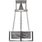 Meyda Lighting Quadrato 34" Silver Satin Clear Steel Pendant Light With White Statuario Idalight Shade Glass