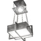 Meyda Lighting Quadrato 34" Silver Satin Clear Steel Pendant Light With White Statuario Idalight Shade Glass