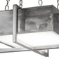 Meyda Lighting Quadrato 34" Silver Satin Clear Steel Pendant Light With White Statuario Idalight Shade Glass
