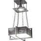 Meyda Lighting Quadrato 34" Silver Satin Clear Steel Pendant Light With White Statuario Idalight Shade Glass