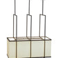 Meyda Lighting Quadrato 36" 3-Light Oil Rubbed Bronze Langedon Island Pendant Light With White Eggshell Textrene Shade