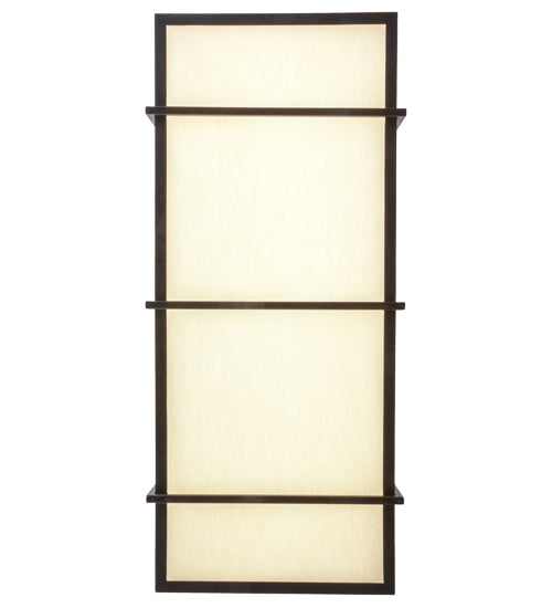 Meyda Lighting Quadrato 36" 3-Light Oil Rubbed Bronze Langedon Island Pendant Light With White Eggshell Textrene Shade