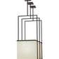 Meyda Lighting Quadrato 36" 3-Light Oil Rubbed Bronze Langedon Island Pendant Light With White Eggshell Textrene Shade