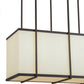 Meyda Lighting Quadrato 36" 3-Light Oil Rubbed Bronze Langedon Island Pendant Light With White Eggshell Textrene Shade