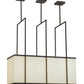 Meyda Lighting Quadrato 36" 3-Light Oil Rubbed Bronze Langedon Island Pendant Light With White Eggshell Textrene Shade