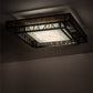 Meyda Lighting Quadrato 36"Sq Dark Bronze & White Rich Umador Semi-flush Mount Light With Brown & Beige Shade
