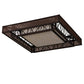 Meyda Lighting Quadrato 36"Sq Dark Bronze & White Rich Umador Semi-flush Mount Light With Brown & Beige Shade