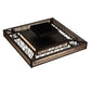 Meyda Lighting Quadrato 36"Sq Dark Bronze & White Rich Umador Semi-flush Mount Light With Brown & Beige Shade