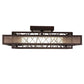 Meyda Lighting Quadrato 36"Sq Dark Bronze & White Rich Umador Semi-flush Mount Light With Brown & Beige Shade