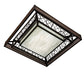 Meyda Lighting Quadrato 36"Sq Dark Bronze & White Rich Umador Semi-flush Mount Light With Brown & Beige Shade