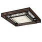 Meyda Lighting Quadrato 36"Sq Dark Bronze & White Rich Umador Semi-flush Mount Light With Brown & Beige Shade