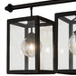 Meyda Lighting Quadrato 39" 3-Light Textured Black Bloc Island Pendant Light With Clear Shade Glass