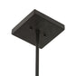 Meyda Lighting Quadrato 39" 3-Light Textured Black Bloc Island Pendant Light With Clear Shade Glass