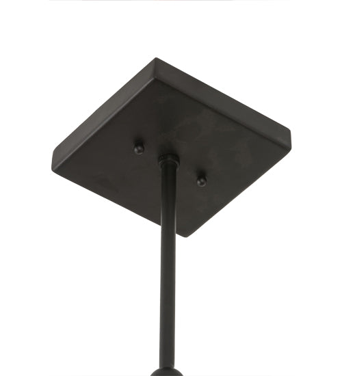 Meyda Lighting Quadrato 39" 3-Light Textured Black Bloc Island Pendant Light With Clear Shade Glass