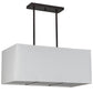 Meyda Lighting Quadrato 42" 4-Light Timeless Bronze Linear Island Pendant Light With Natural Textrene And Statuario Idalight Shade