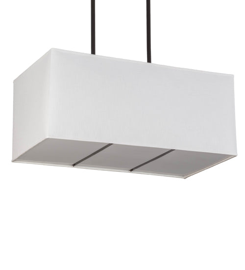 Meyda Lighting Quadrato 42" 4-Light Timeless Bronze Linear Island Pendant Light With Natural Textrene And Statuario Idalight Shade