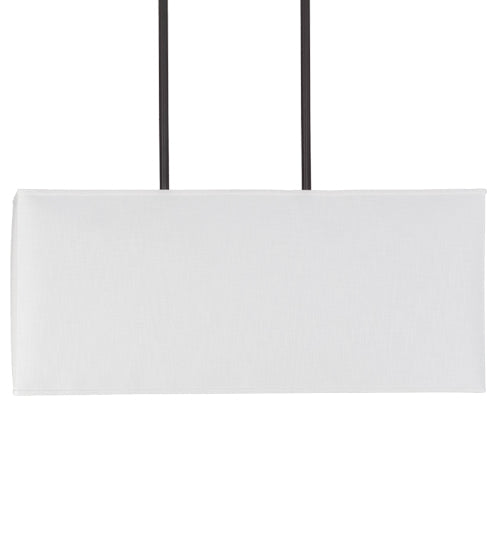 Meyda Lighting Quadrato 42" 4-Light Timeless Bronze Linear Island Pendant Light With Natural Textrene And Statuario Idalight Shade