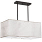 Meyda Lighting Quadrato 42" 4-Light Timeless Bronze Linear Island Pendant Light With Natural Textrene And Statuario Idalight Shade